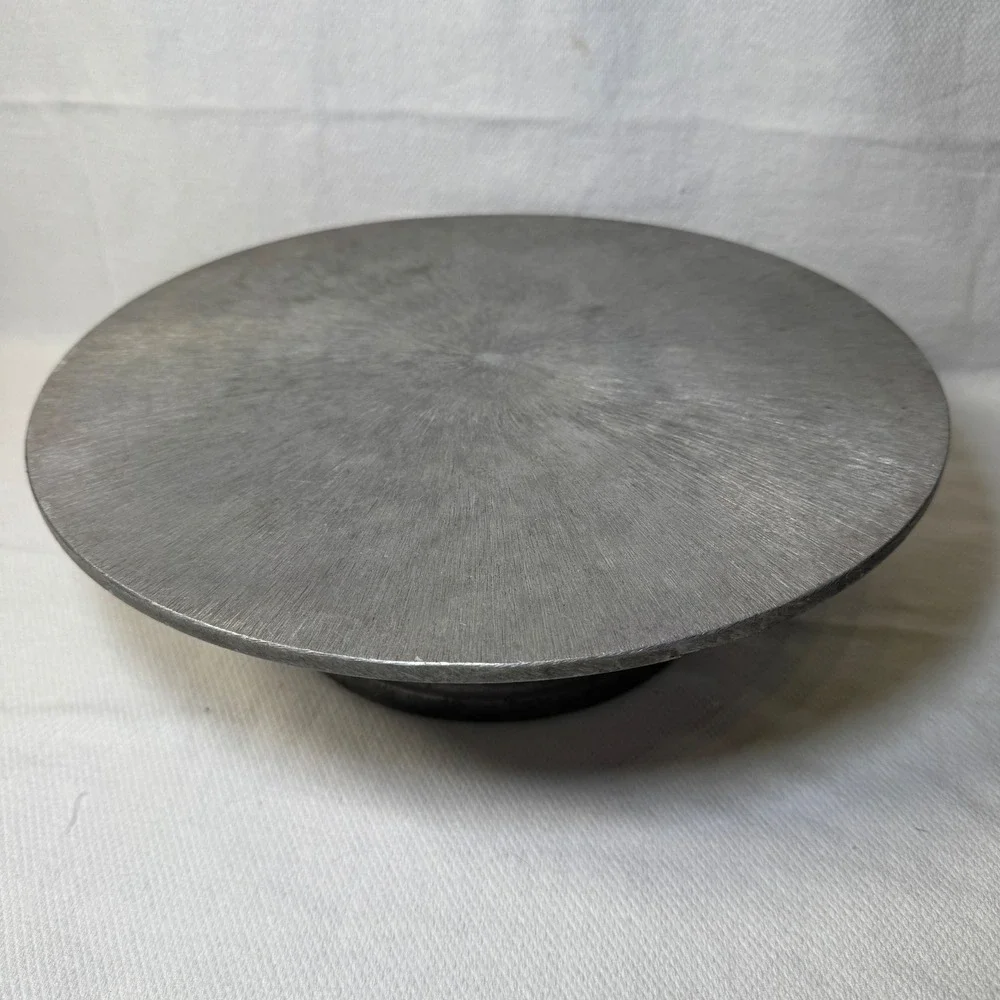 Vintage Heavy Duty Cast Aluminum Revolving Cake Stand Professional Turntable